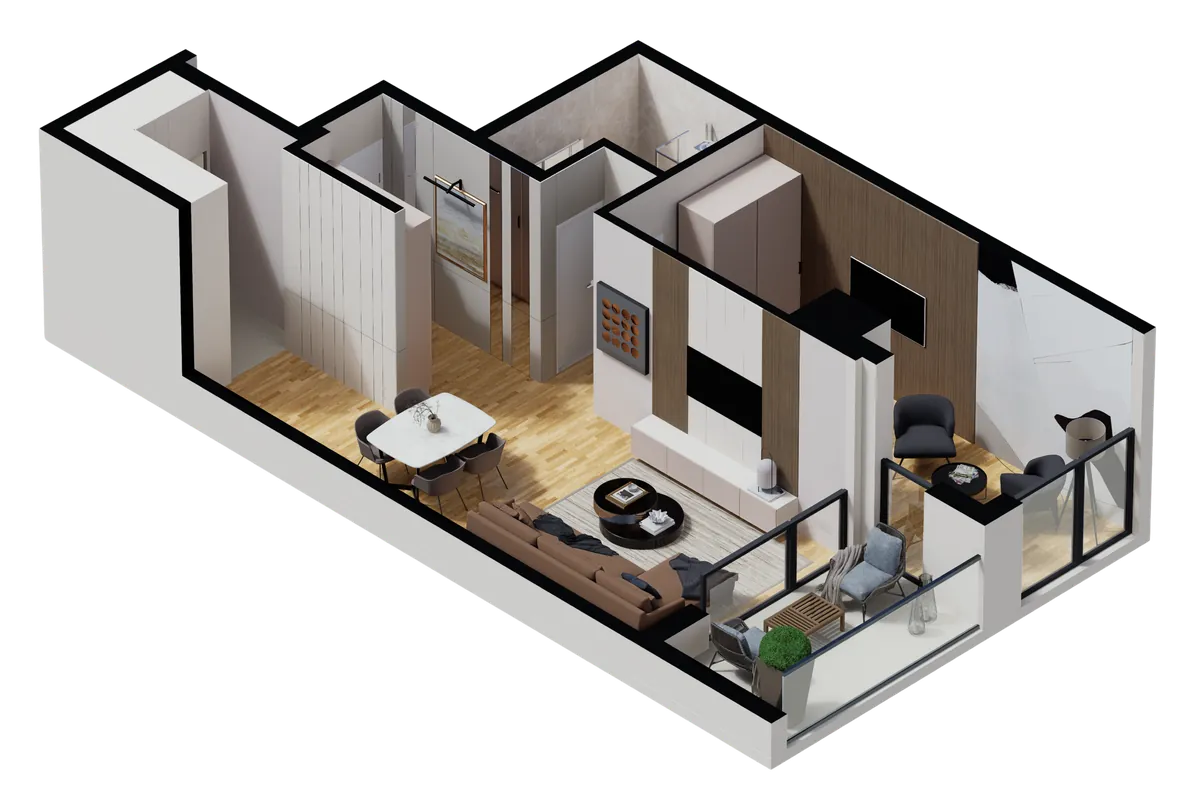 Основа на стан тип 5 — 53 m², TWINS Complex