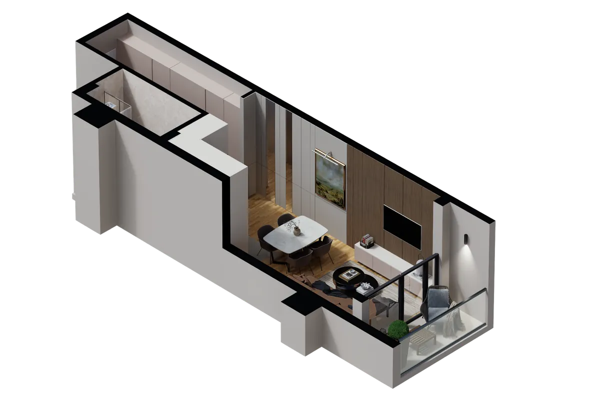 Основа на стан тип 6 — 30 m², TWINS Complex